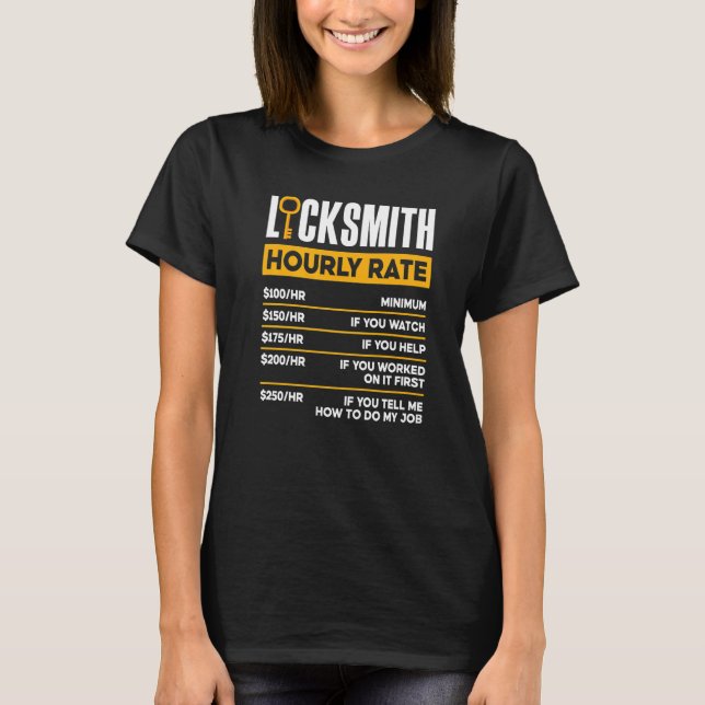 Locksmith Locksmith Stundensatz Premi T-Shirt (Vorderseite)