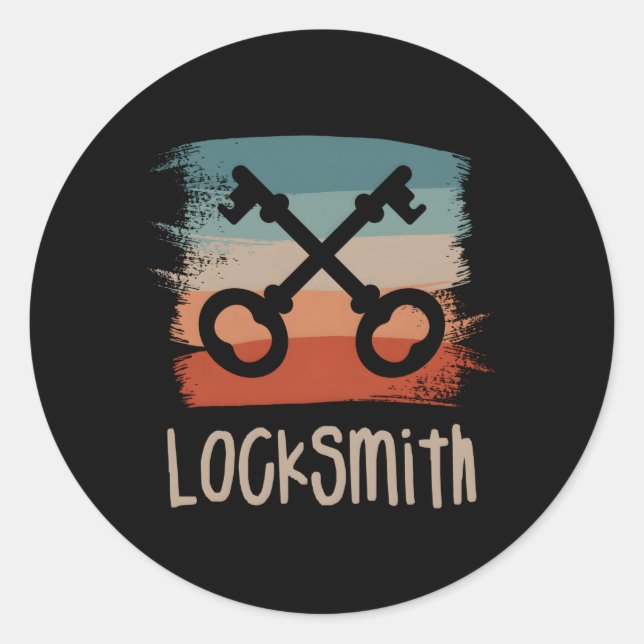 Locksmith Locksmithing Runder Aufkleber (Vorderseite)
