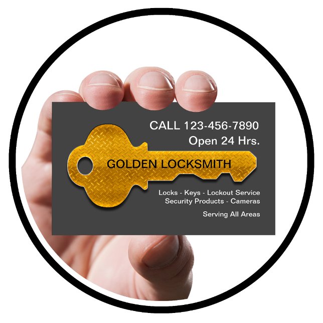 Locksmith Modern House Key Style Visitenkarte (Von Creator hochgeladen)