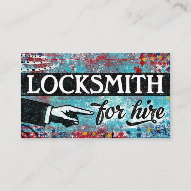 Locksmith Pour Location Cartes de visite - Rouge B (Devant)