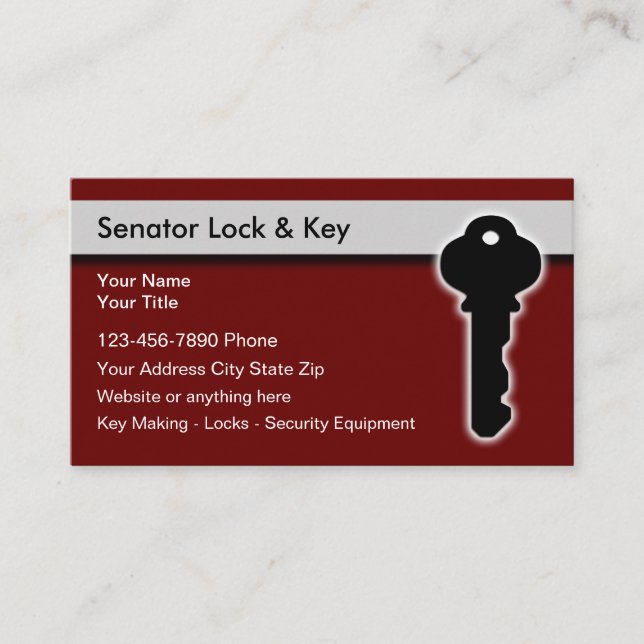Locksmith Security Thème Cartes de visite modifiab (Devant)