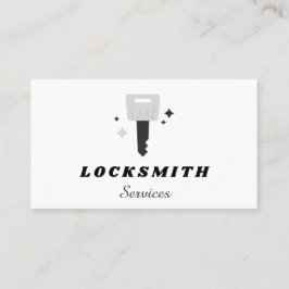 Locksmith Services Gray Key & Sparkle Classic Visitenkarte