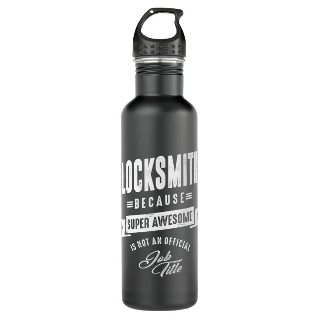 Locksmith Work Job Title Gift Edelstahlflasche (Vorderseite)
