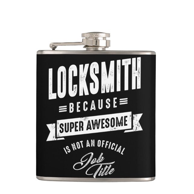 Locksmith Work Job Title Gift Flachmann (Vorderseite)