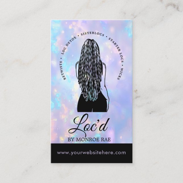 Loctitian & Loc Stylist Beauty Salon Opal Visitenkarte (Vorderseite)