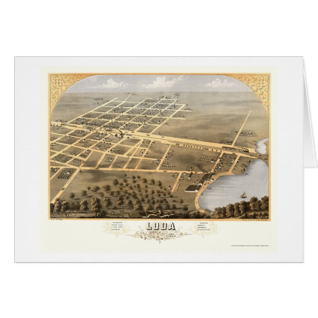 Loda, panoramische Karte IL - 1869 (Vorderseite (Horizontal))