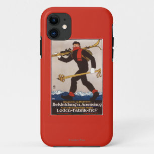 Loden Ski kleidet Skifahren-Anzeige-Plakat iPhone 11 Hülle