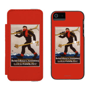 Loden Ski kleidet Skifahren-Anzeige-Plakat Incipio Watson™ iPhone 5 Geldbörsen Hülle