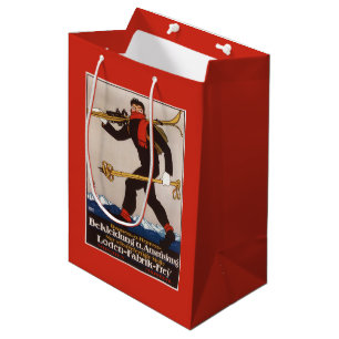 Loden Ski kleidet Skifahren-Anzeige-Plakat Mittlere Geschenktüte