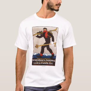 Loden Ski kleidet Skifahren-Anzeige-Plakat T-Shirt