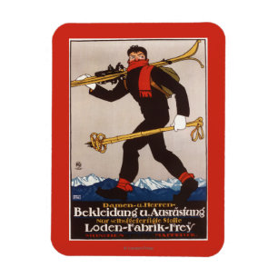 Loden-Ski-Kleidung Skiwerbungsplakat Magnet