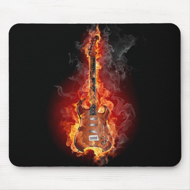Lodernde Felsengitarre Mousepad (Vorne)
