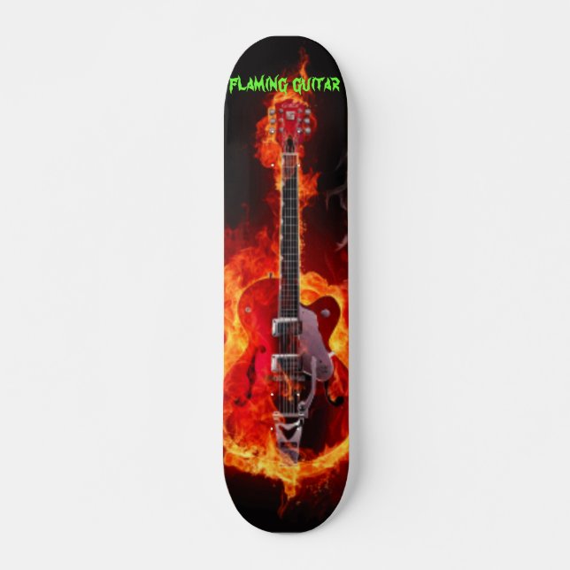lodernde Gitarre Skateboard (Vorne)