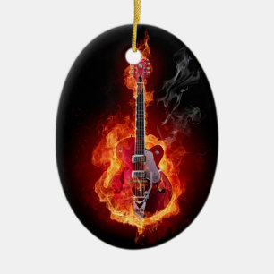 Lodernde Gitarren-Verzierung Keramikornament
