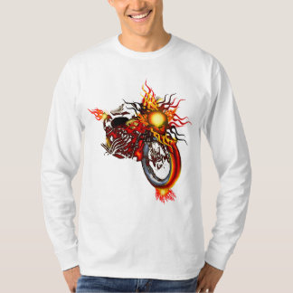 Lodernde Schädel-Chopper-Strickjacke T-Shirt