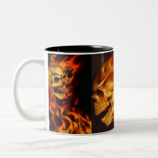 Lodernde schlechte Schädel Gesicht-weg Zweifarbige Tasse