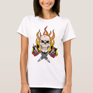 Lodernde Tätowierung des Schädel-318 T-Shirt