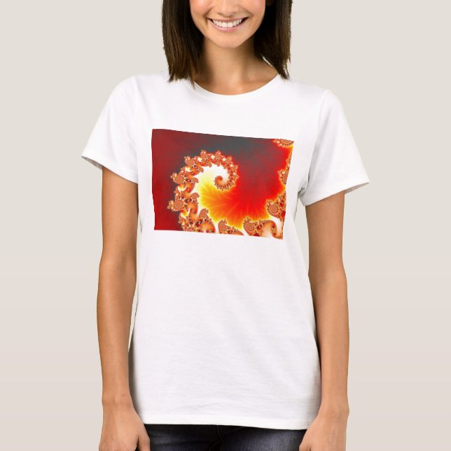 Lodernde Tentakel - Fraktal-Kunst T-Shirt (Vorderseite)