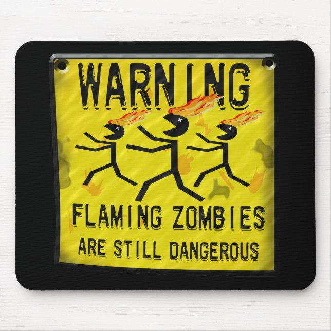 Lodernde Zombies, die Mousepad warnen (Vorne)