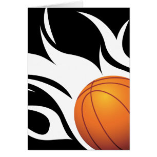 Lodernder Basketball Schwarzweiss