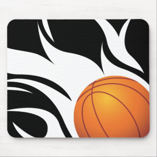 Lodernder Basketball Schwarzweiss Mousepad