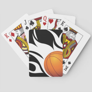 Lodernder Basketball Schwarzweiss Spielkarten