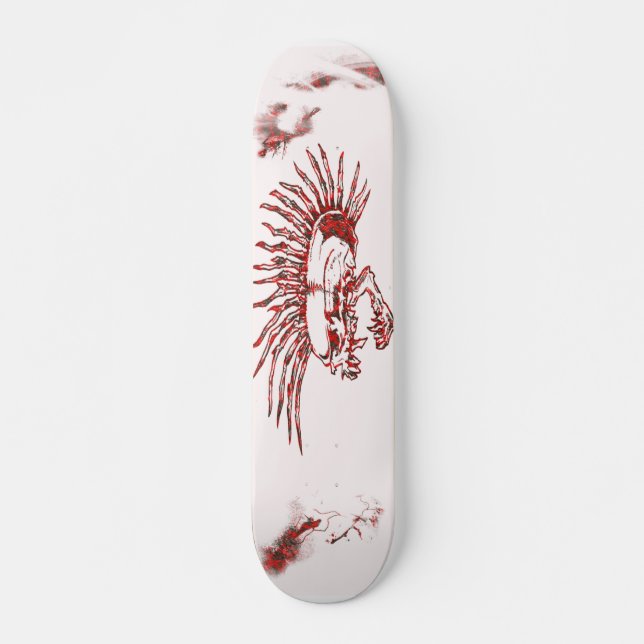 Lodernder Mohikaner Skateboard (Vorne)