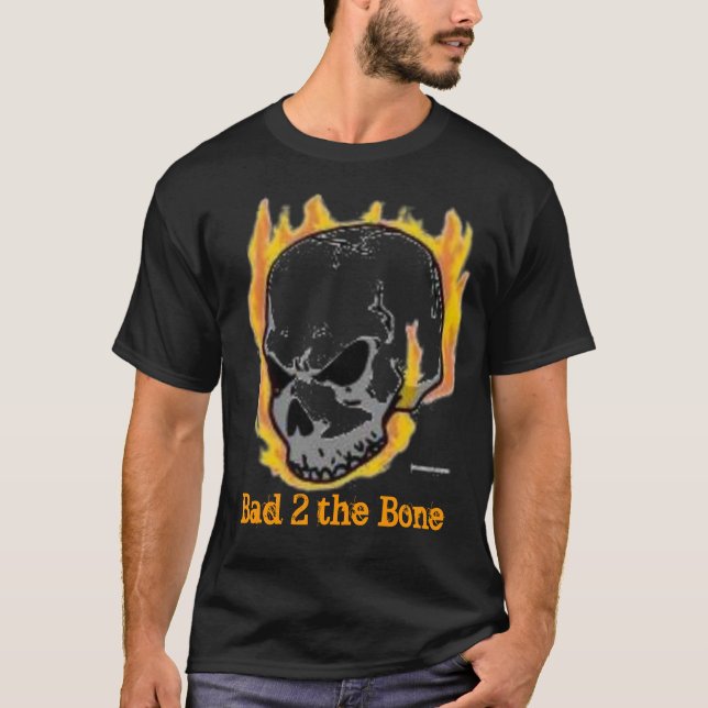 lodernder Schädelkopf, Schlechtes 2 der Knochen T-Shirt (Vorderseite)