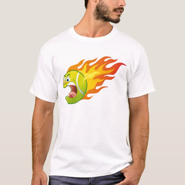 Lodernder Tennisball T-Shirt (Vorderseite)