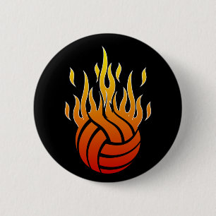 Lodernder Volleyball-Knopf Button