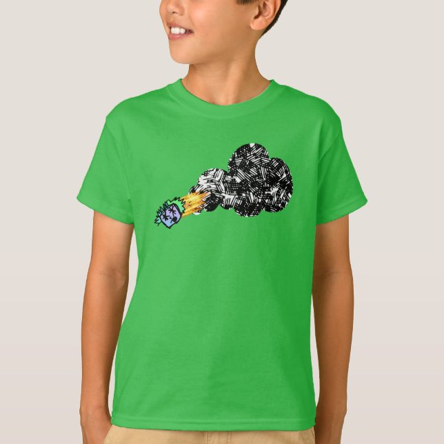 Lodernder Zombiekopf T-Shirt (Vorderseite)