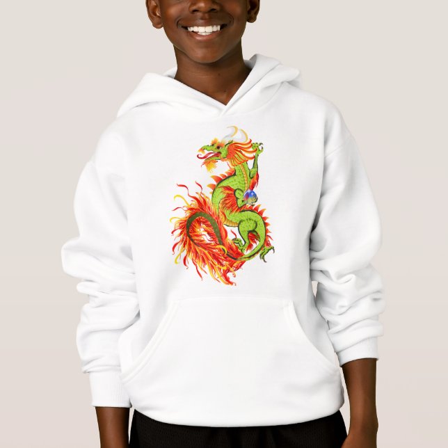 Loderndes Drache-Jähriges der Drache-Shirts Hoodie (Vorderseite)
