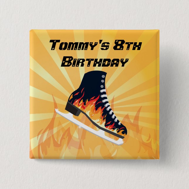 Loderndes Eis-Skaten-Button Button (Vorderseite)