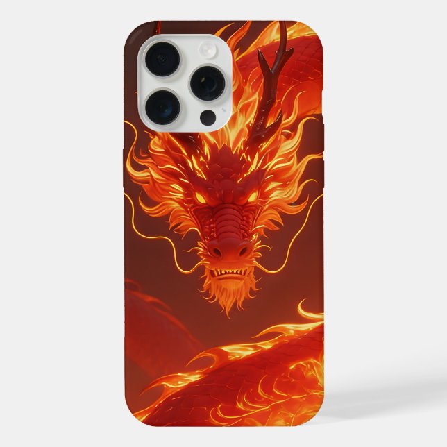 Loderndes Feuerdrache | Mythischer Flammendrache F iPhone 15 Pro Max Hülle (Rückseite)