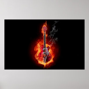 Loderndes Gitarren-Plakat Poster