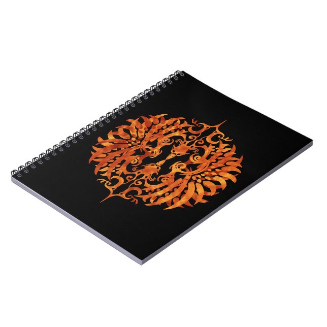 Loderndes Stammes- Phoenix Notizblock (Linke Seite)