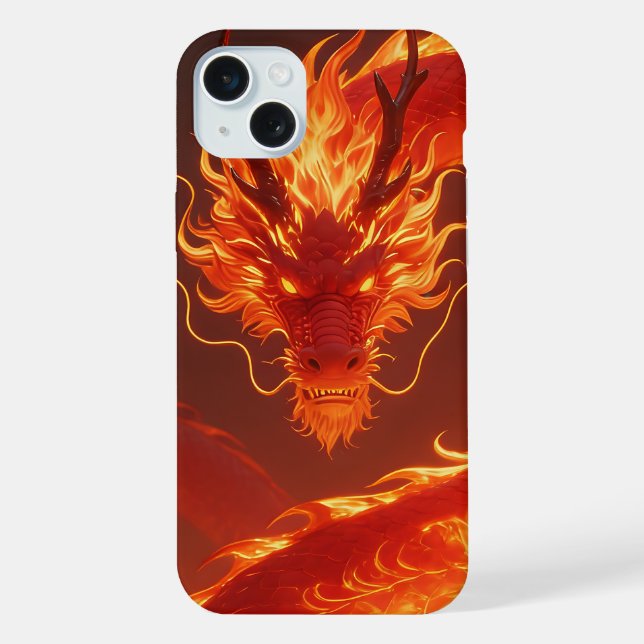 Loderner Feuerdrache | Mythischer Flammendrache Fa iPhone 15 Plus Hülle (Rückseite)