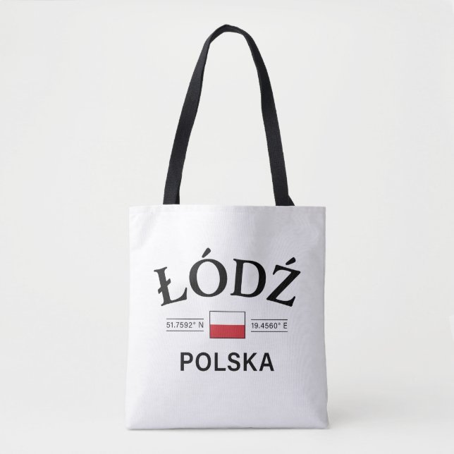 Lodz Polska (Polen) - Polnische Koordinaten Tasche (Vorderseite)