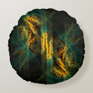 L'oeil de la Jungle Abstrait Art Round Coussin