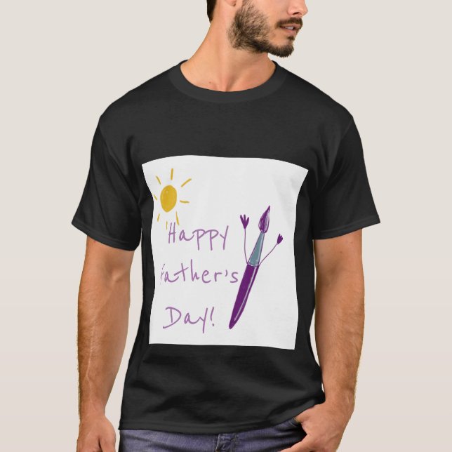 L'oeuvre de ton enfant pour papa en T-shirt (Devant)