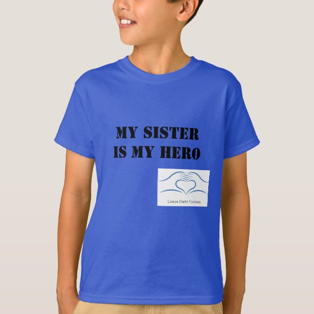 Loeys-Dietz meine Schwester ist mein Helden-Raglan T-Shirt (Vorderseite)