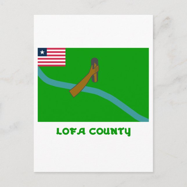 Lofa-Landkreis-Flagge mit Name Postkarte (Vorderseite)