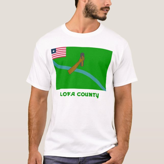 Lofa Landkreis-Flagge mit Namen T-Shirt (Vorderseite)