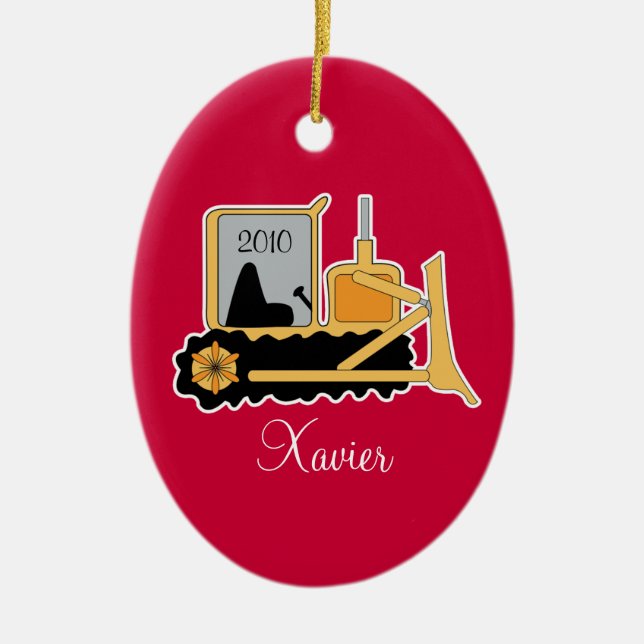 LÖFFELBAGGER personalisierte Keramikornament (Vorne)