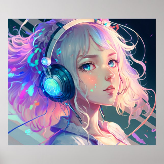 LoFi Anime Girl Art Poster (Vorne)
