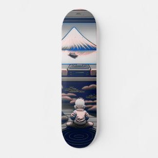 【lofi-art】和風 ビンテージ レトロ ネオ浮世絵盆栽アート:サイバーパンク スケートボード skateboard