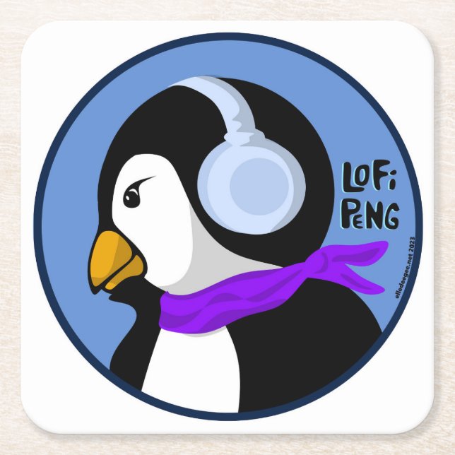 Lofi Peng Rechteckiger Pappuntersetzer (Vorderseite)