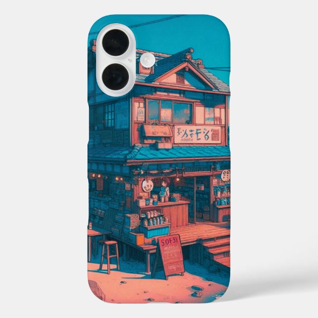 Lofi Träume am Meer iPhone 16 Hülle (Rückseite)