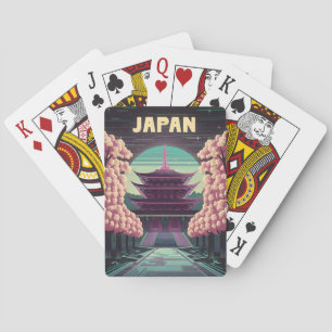 LoFi Vaporwave Retro 80er Japanischer Tempel Sakur Spielkarten