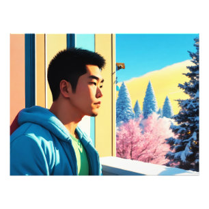 Lofi Winter Holiday Hunk 03 Fotodruck